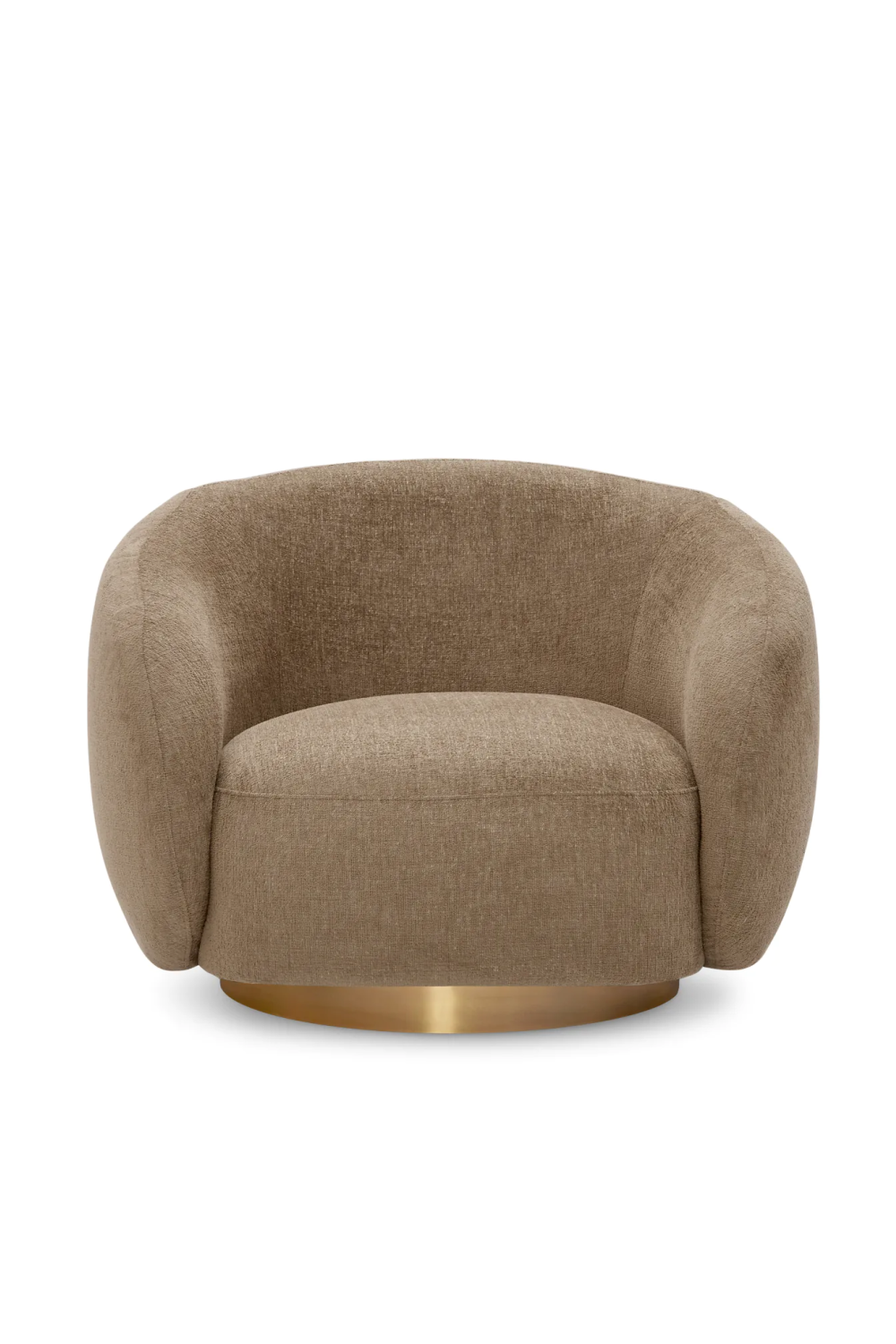 Brass Base Curved Swivel Chair | Eichholtz Brice | Oroa.com