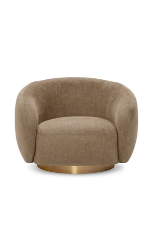 Brass Base Curved Swivel Chair | Eichholtz Brice | Oroa.com