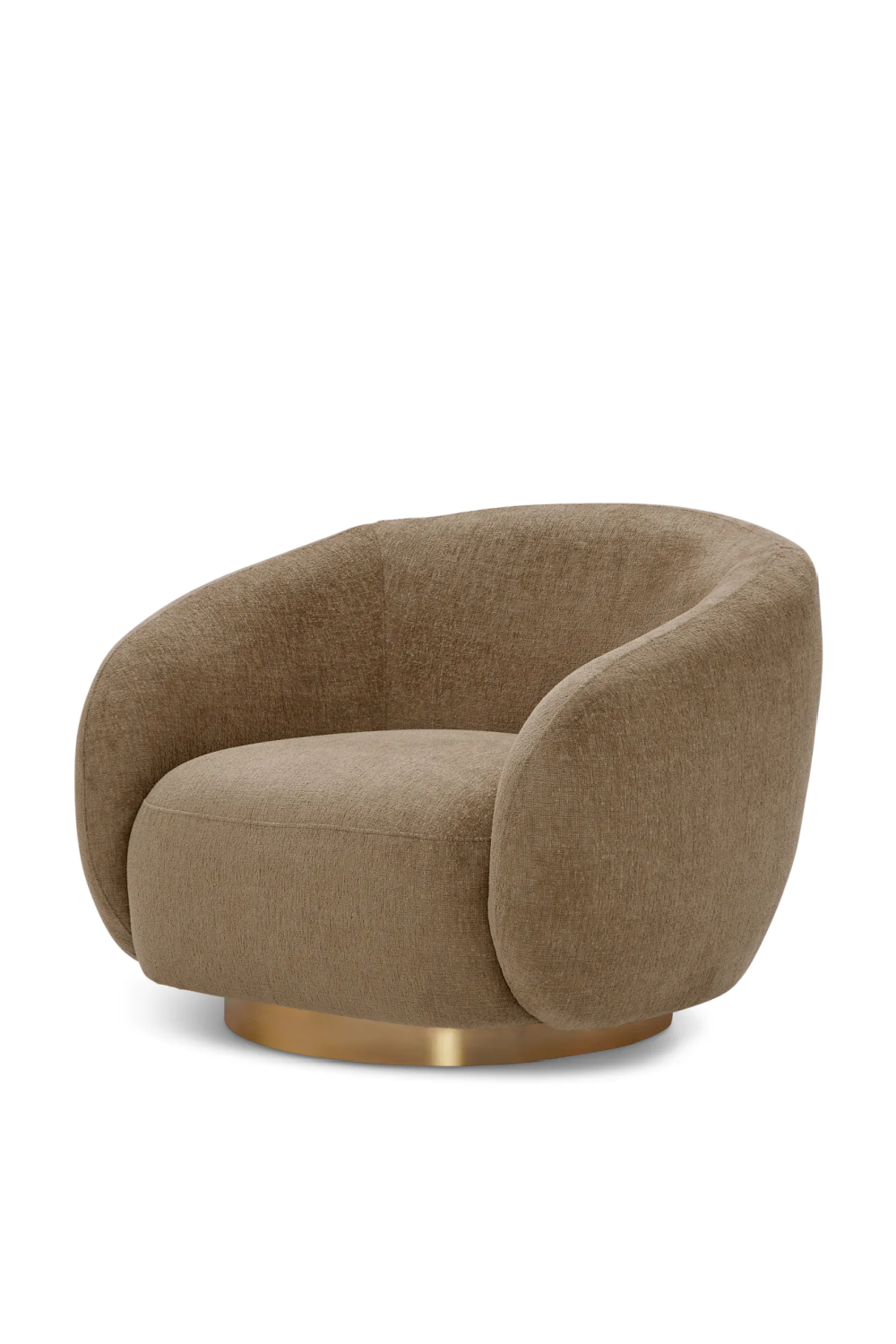 Brass Base Curved Swivel Chair | Eichholtz Brice | Oroa.com