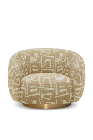 Brass Base Curved Swivel Chair | Eichholtz Brice | Oroa.com