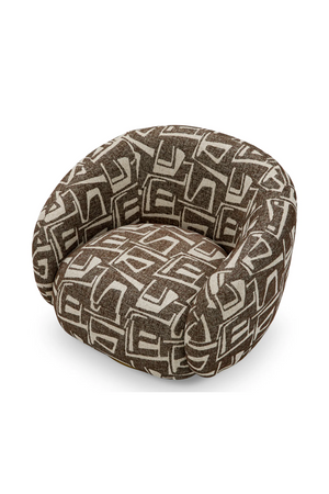 Brass Base Curved Swivel Chair | Eichholtz Brice | Oroa.com