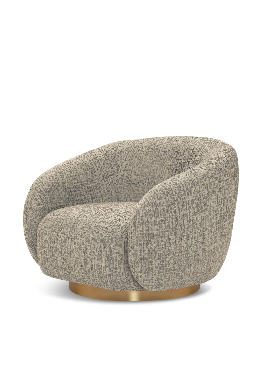 Brass Base Curved Swivel Chair | Eichholtz Brice | Oroa.com