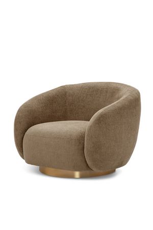 Brass Base Curved Swivel Chair | Eichholtz Brice | Oroa.com