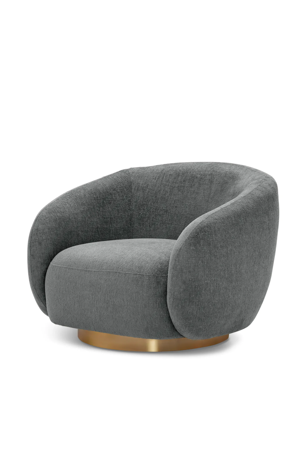 Brass Base Curved Swivel Chair | Eichholtz Brice | Oroa.com