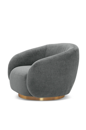 Brass Base Curved Swivel Chair | Eichholtz Brice | Oroa.com