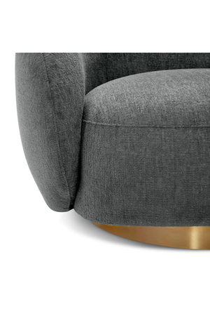 Brass Base Curved Swivel Chair | Eichholtz Brice | Oroa.com