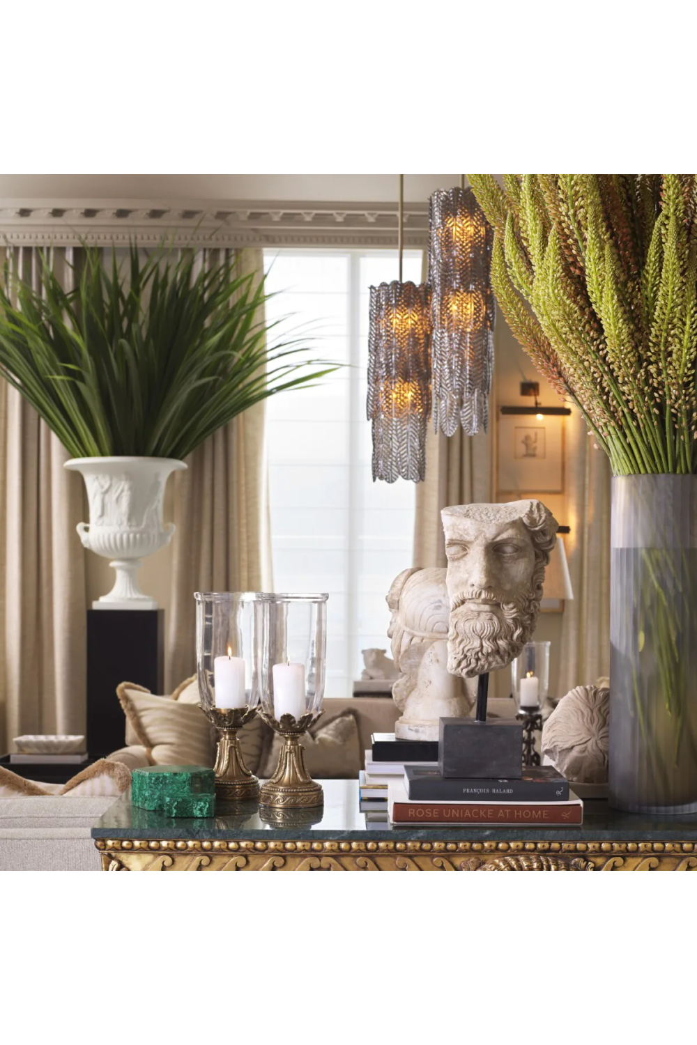 Smoke Glass Palm Chandelier | Met x Eichholtz Sahure | Oroa.com