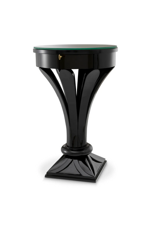 Black Round Glass Side Table | Met x Eichholtz Aswan | Oroatrade.com