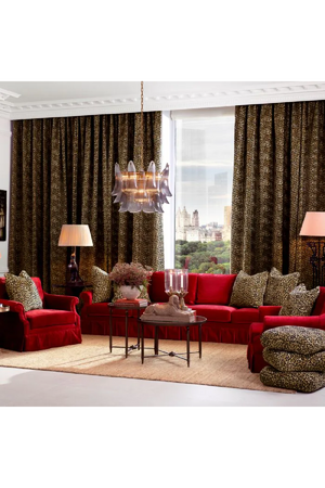 Red Velvet Frilled Sofa | Met x Eichholtz Verplanck