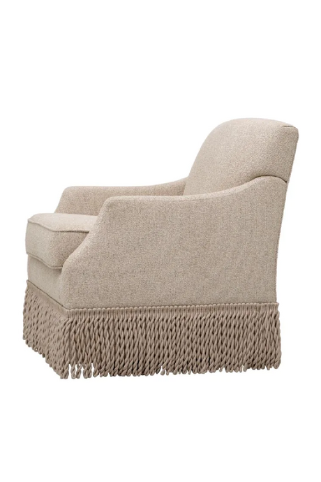 Beige Twisted Fringe Swivel Chair | Met x Eichholtz Madison