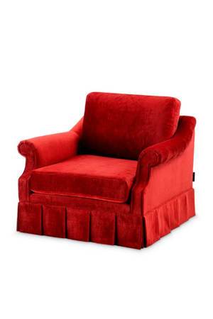 Red Velvet Frilled Lounge Chair | Met x Eichholtz Verplanck