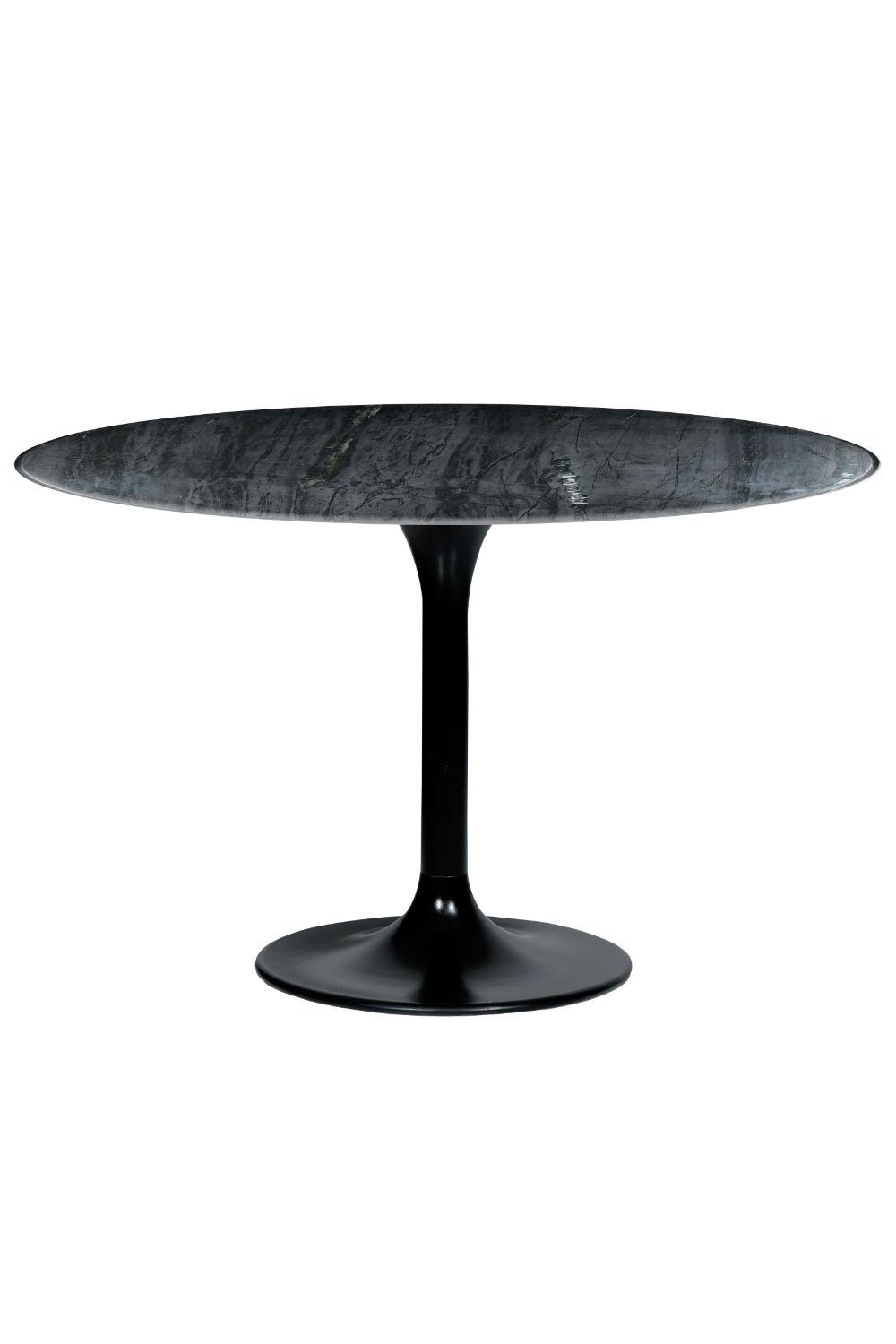 Black Round Pedestal Dining Table | Eleonora Marble