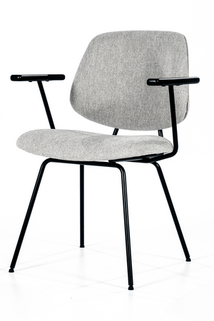 Gray Fletcher Dining Chair With Armrest | Eleonora Lynn | OROA.com