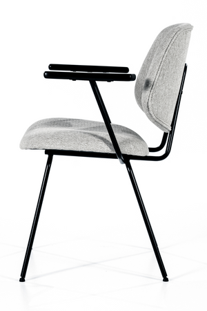 Gray Fletcher Dining Chair With Armrest | Eleonora Lynn | OROA.com