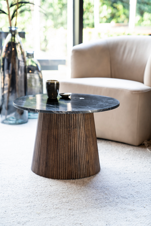 Round Black Marble Side Table | Eleonora Maxim | OROA.com