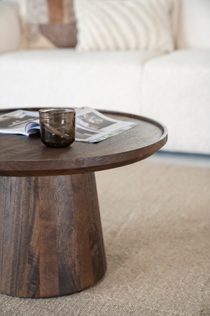 Wooden Pedestal Coffee Table | Eleonora Ron | OROA.com
