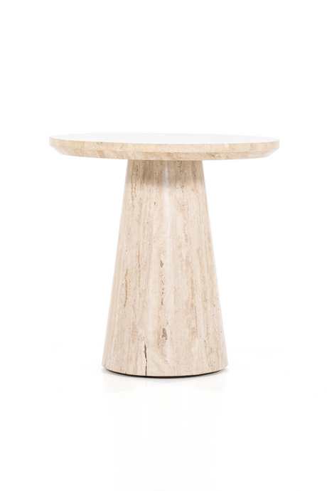 Travertine Pedestal Side Table | Eleonora Aime | OROA.com