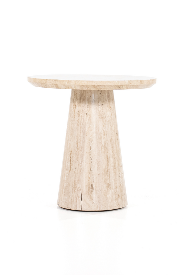 Travertine Pedestal Side Table | Eleonora Aime | OROA.com