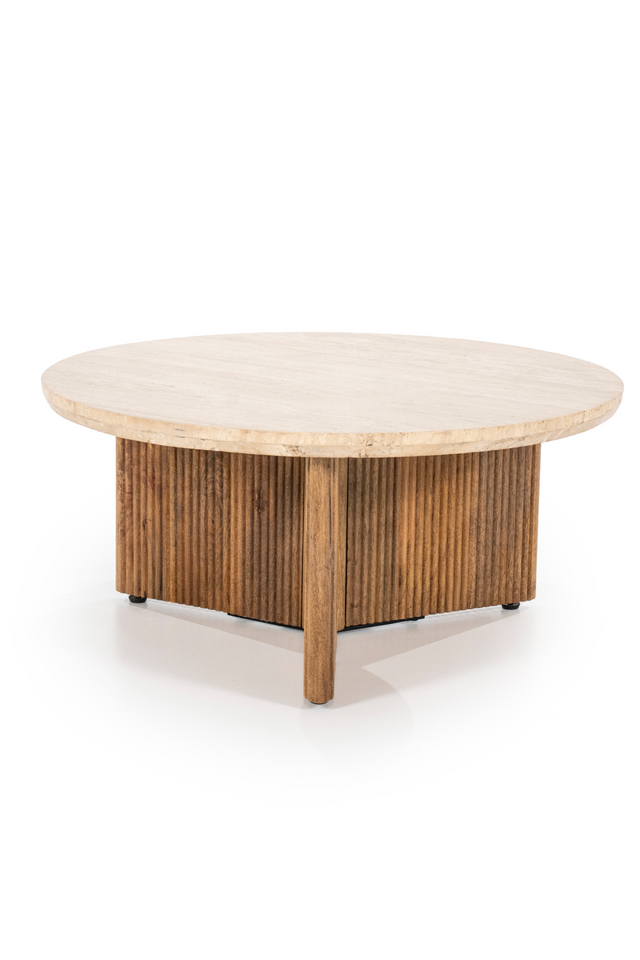 Round Mango Wood Coffee Table | Eleonora Sara | OROA.com