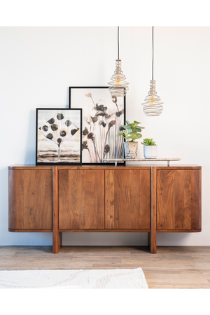 Modern Acacia 4-Door Sideboard | Eleonora Julian | OROA.com