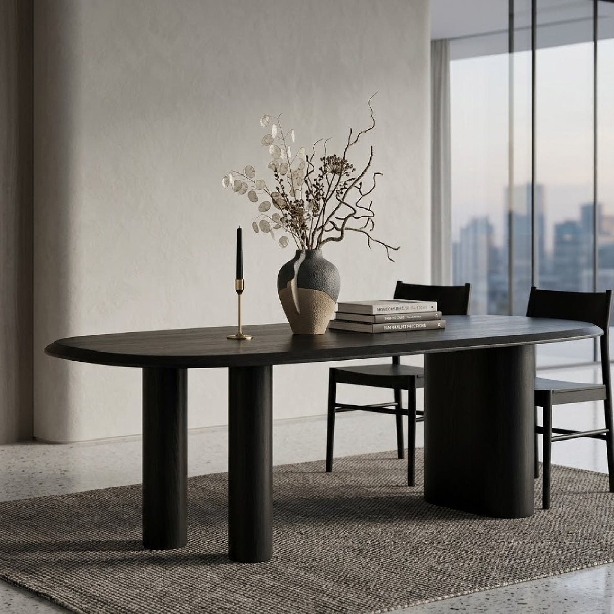   Black Oak Dining Table | Oroa.com