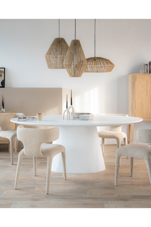 White Oval Glass Dining Table | Eleonora Elin | OROA.com