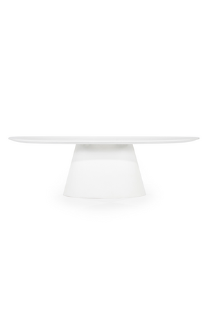 White Oval Glass Dining Table | Eleonora Elin | OROA.com
