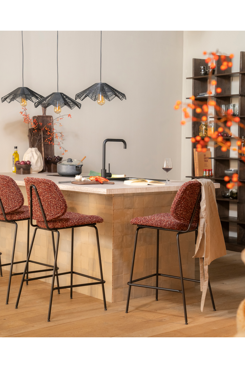 Fabric Upholstered Bar Chair | Eleonora Jon | OROA.com