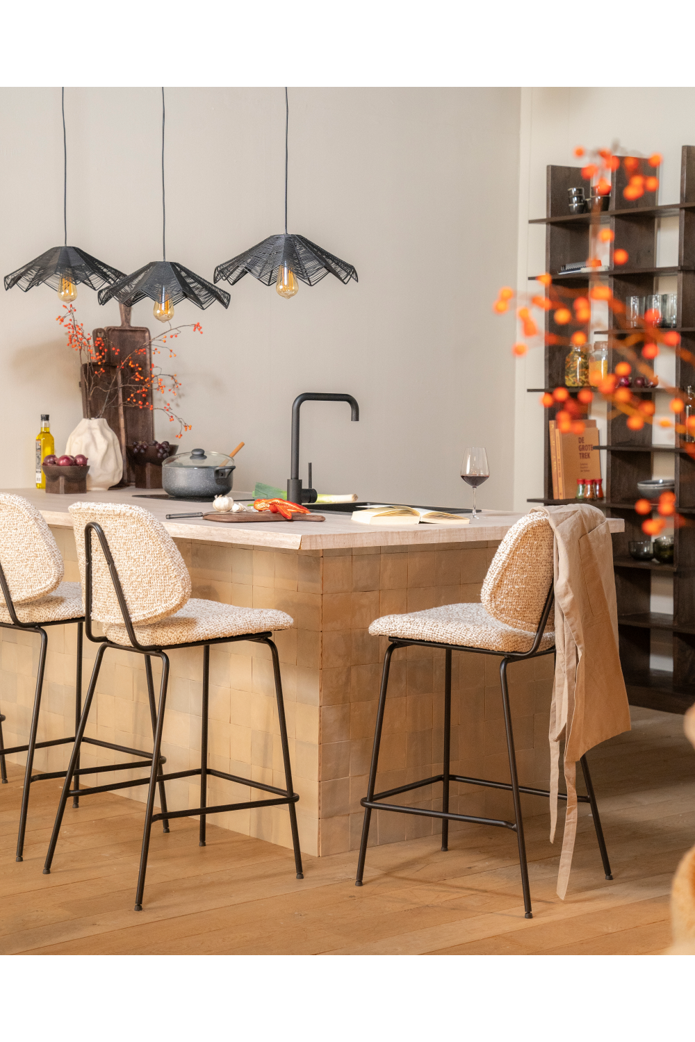 Fabric Upholstered Bar Chair | Eleonora Jon | OROA.com