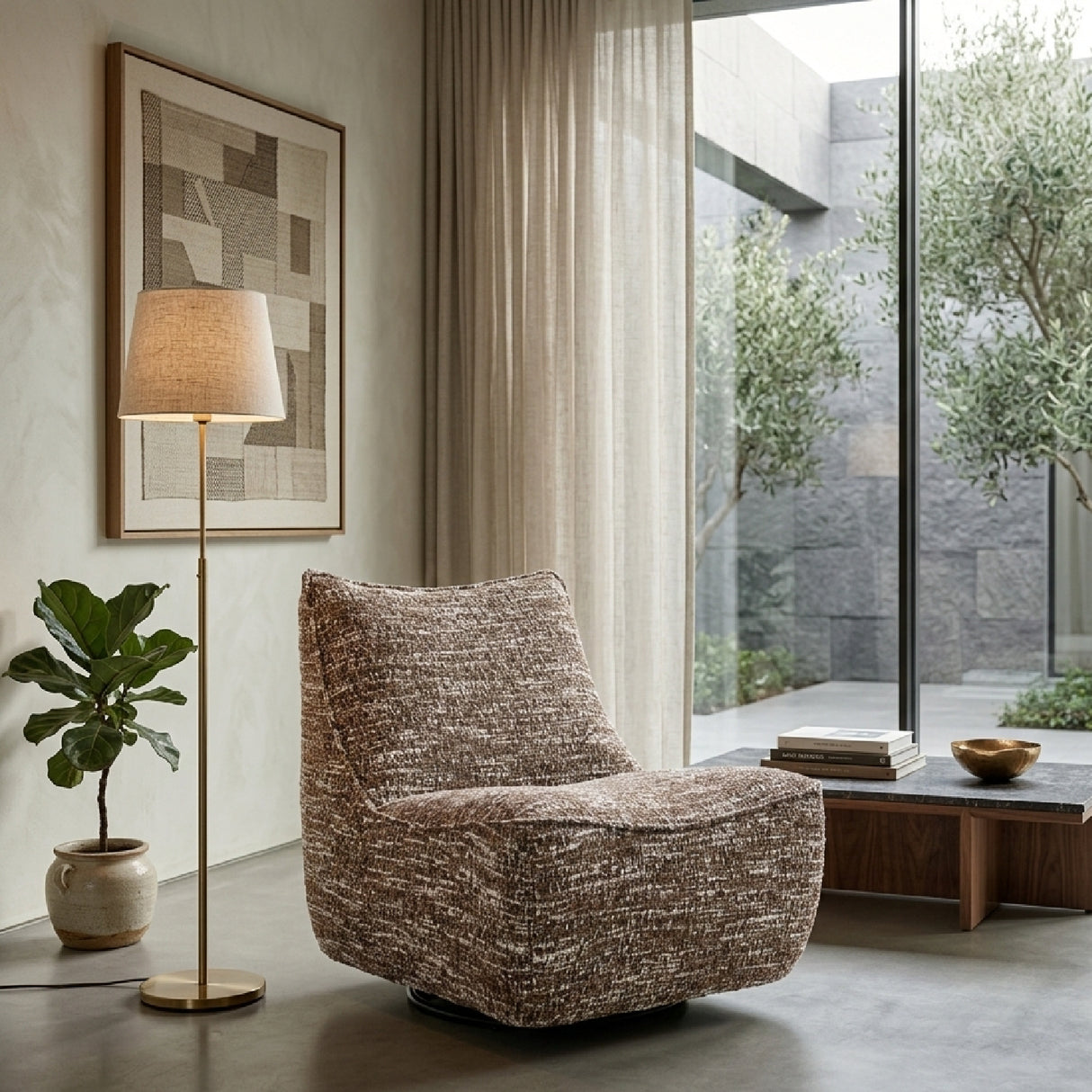   Fabric Swivel Lounge Chair | Oroa.com