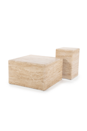 Square Travertine Side Table | Eleonora Donta | OROA.com