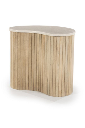 Fluted Wood Marble Side Table | Eleonora Kira | Oroa.com