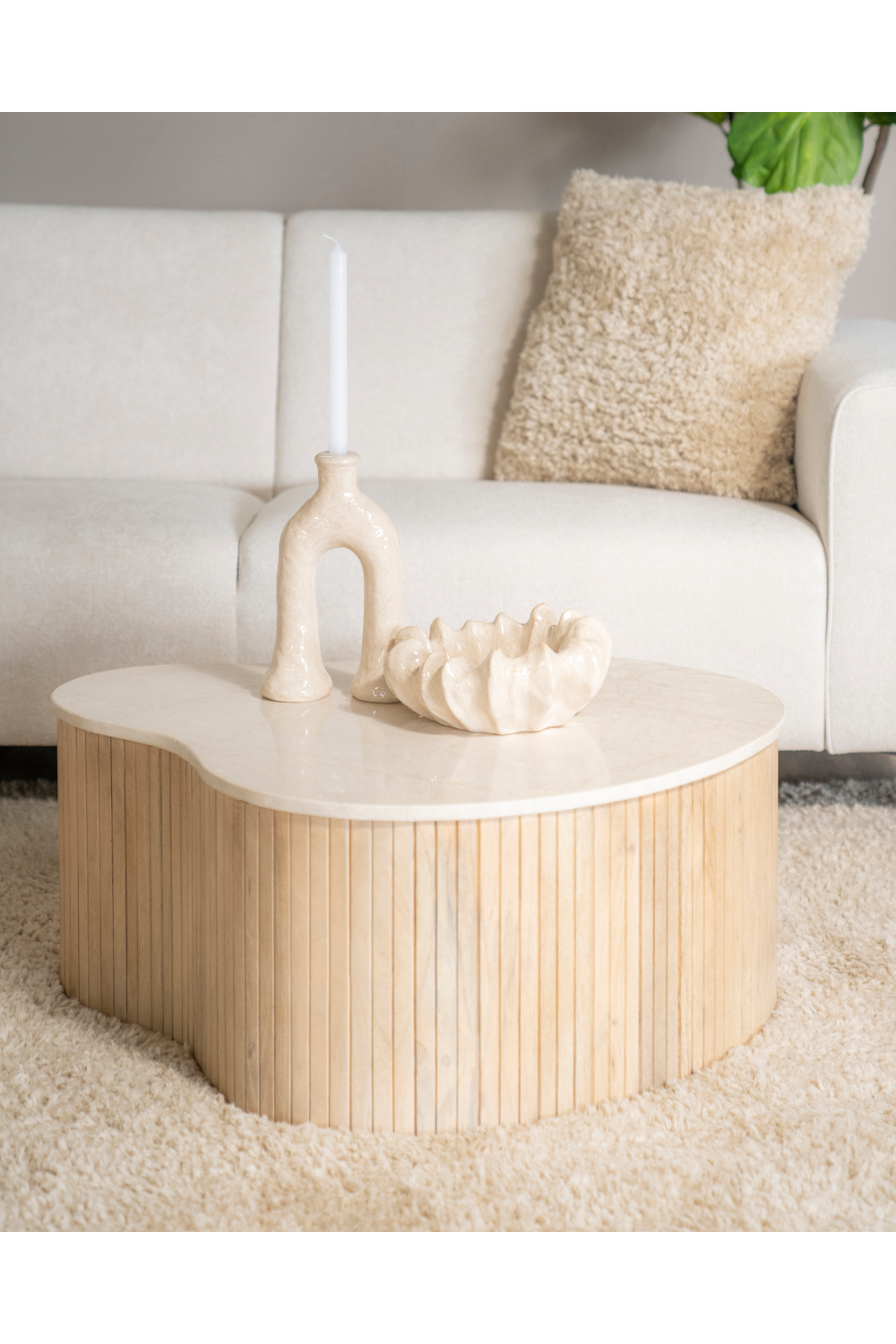 Fluted Mango Coffee Table S | Eleonora Kira | OROA.com