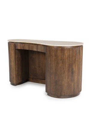 Organic Shape Travertine Desk | Eleonora Mari | OROA.com