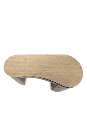 Organic Shape Travertine Desk | Eleonora Mari | OROA.com