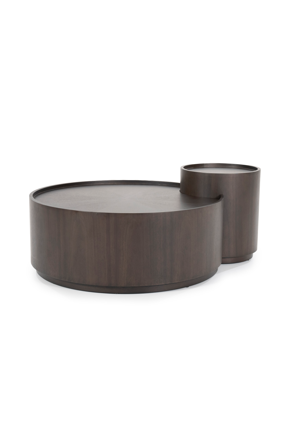 Walnut Round Nesting Coffee Tables (2) | Eleonora Max | OROA.com