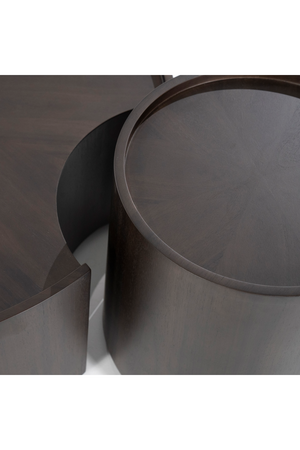 Walnut Round Nesting Coffee Tables (2) | Eleonora Max | OROA.com