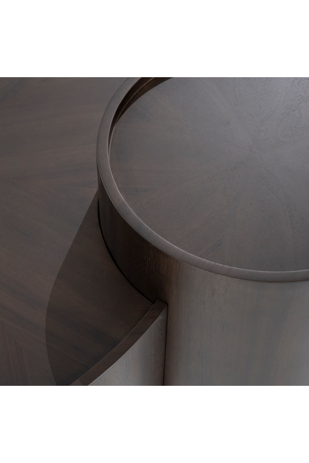 Walnut Round Nesting Coffee Tables (2) | Eleonora Max | OROA.com