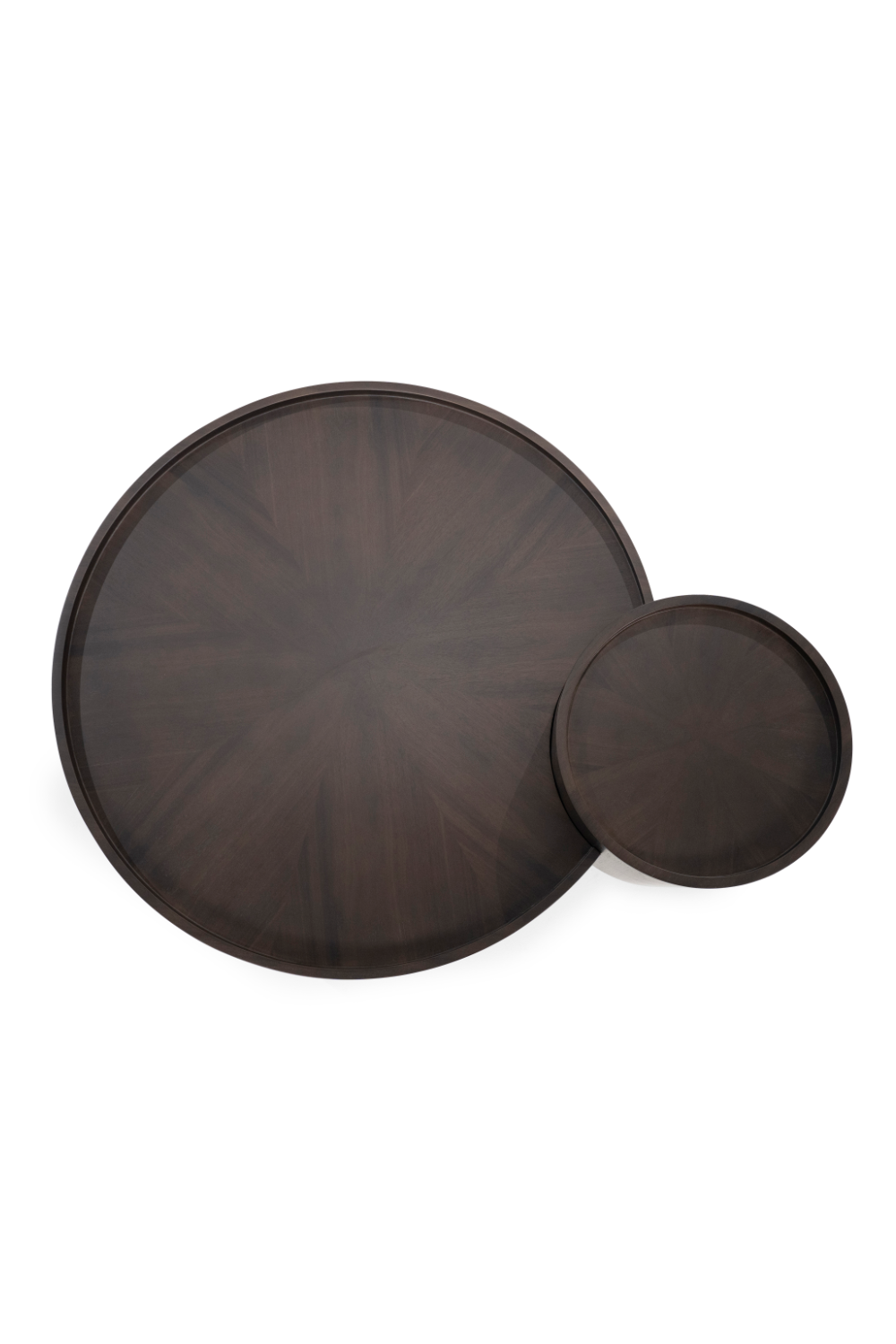 Walnut Round Nesting Coffee Tables (2) | Eleonora Max | OROA.com