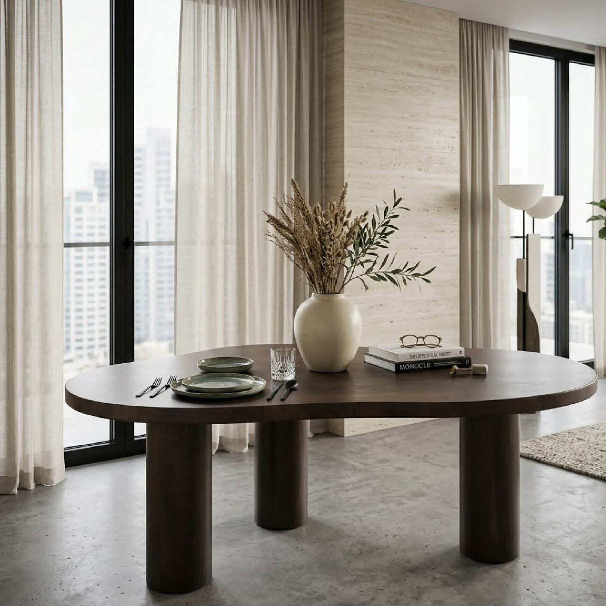   Organic-Shaped Walnut Dining Table | Oroa.com