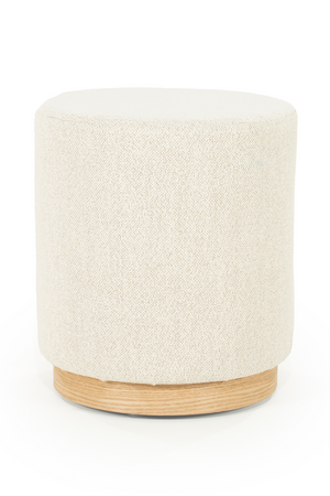 Cylindrical Beige Fabric Ottoman | Eleonora Avah | OROA.com