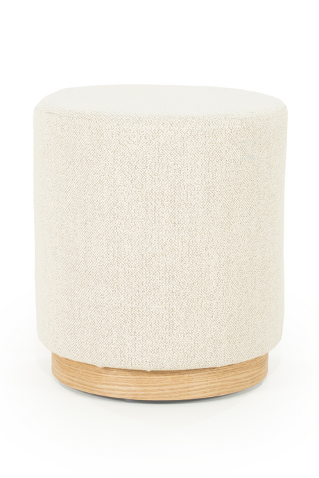 Cylindrical Beige Fabric Ottoman | Eleonora Avah | OROA.com