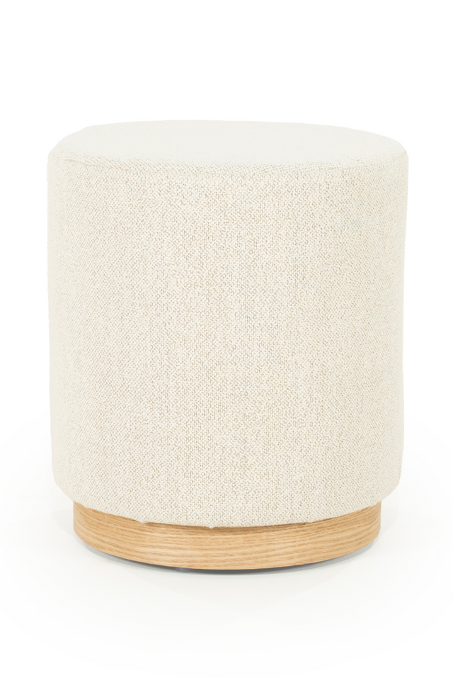 Cylindrical Beige Fabric Ottoman | Eleonora Avah | OROA.com