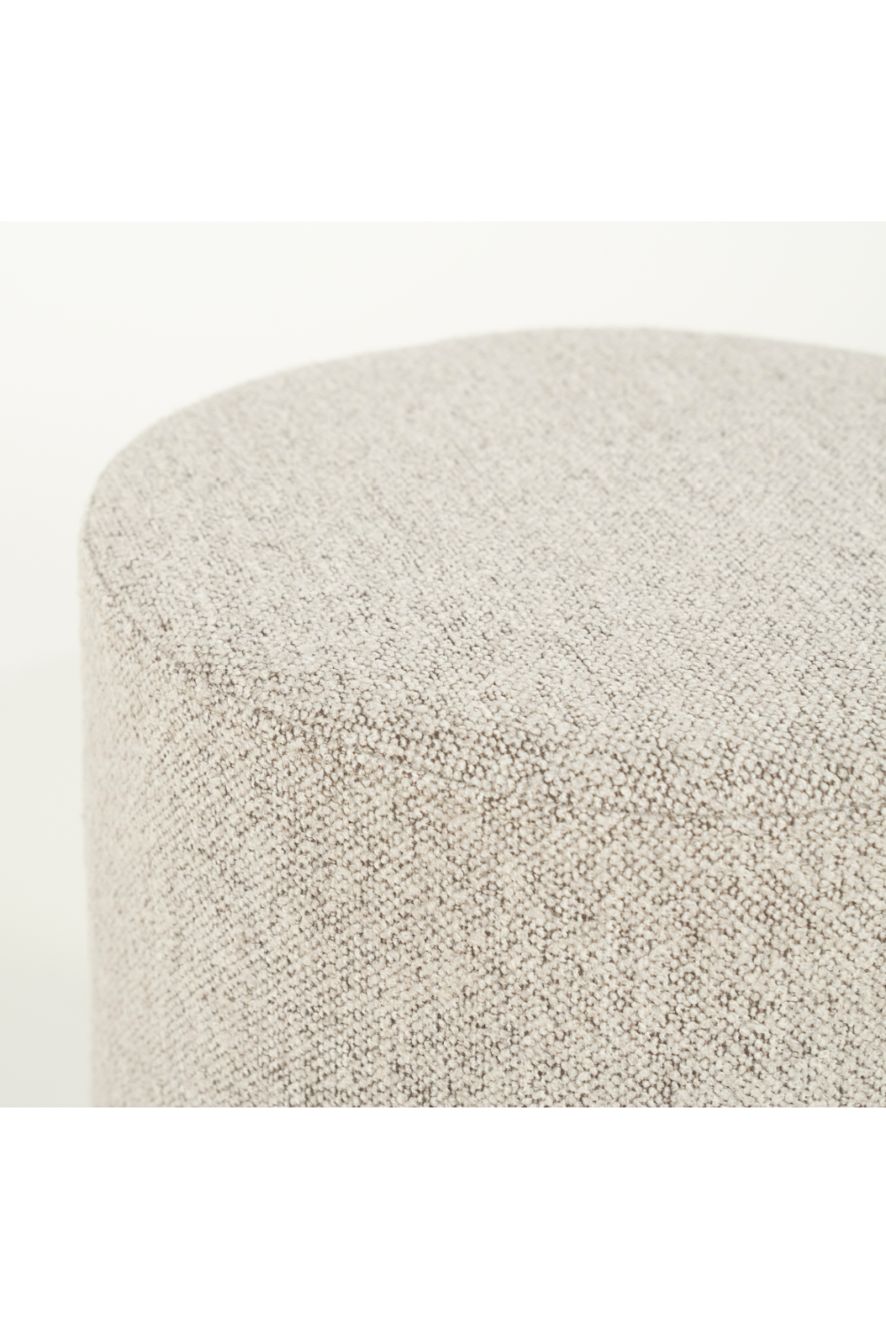 Cylindrical Taupe Fabric Ottoman | Eleonora Avah | OROA.com