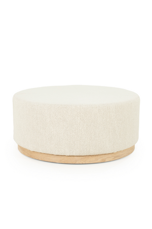 Cylindrical Beige Fabric Ottoman | Eleonora Avah | OROA.com