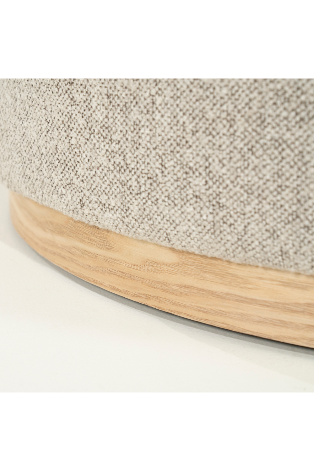 Cylindrical Taupe Fabric Ottoman | Eleonora Avah | OROA.com