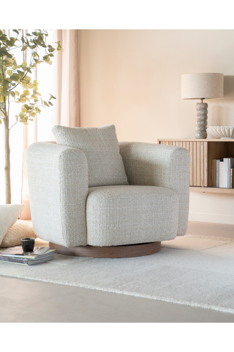 Curved Back Swivel Accent Chair | Eleonora Jordan | OROA.com