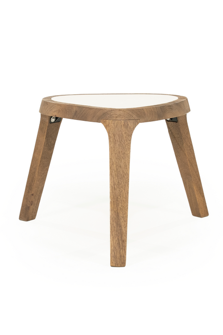 White Marble Triangular Side Table | Eleonora Fred | OROA.com