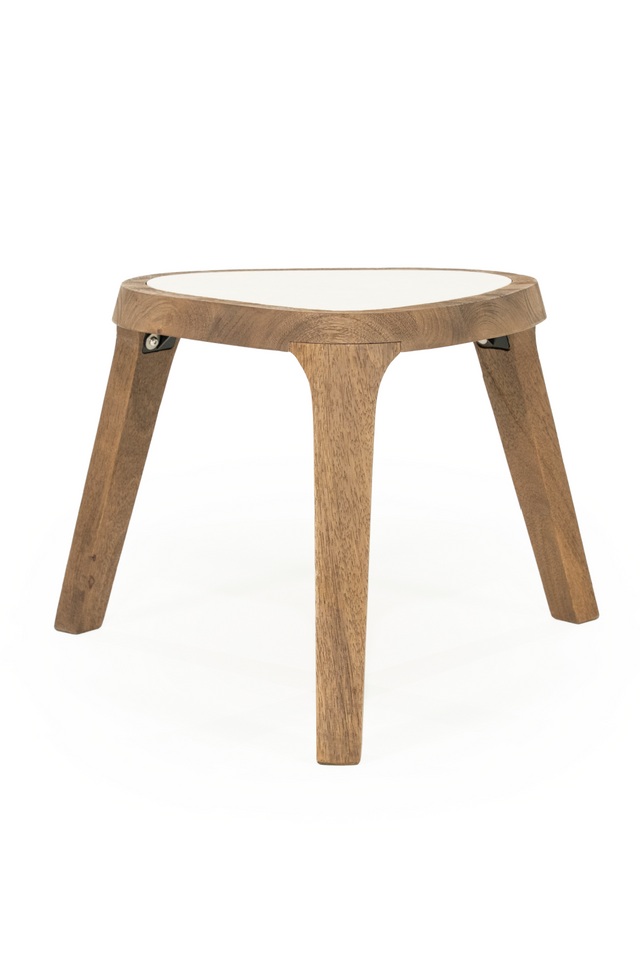 White Marble Triangular Side Table | Eleonora Fred | OROA.com