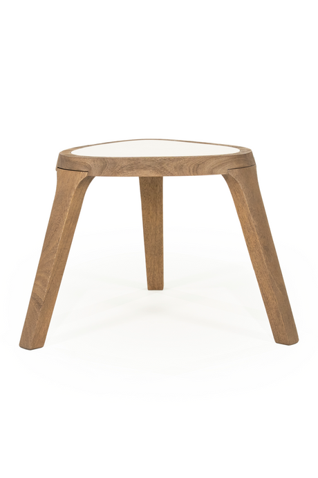 White Marble Triangular Side Table | Eleonora Fred | OROA.com